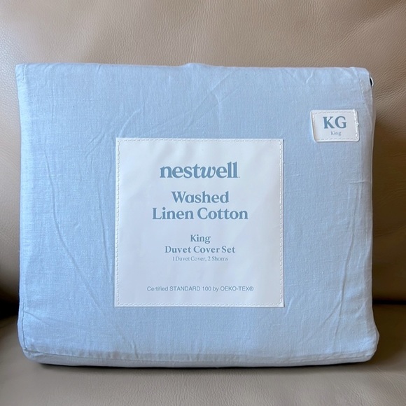 Bed Bath & Beyond Bedding New Bbb Nestwell Linen Cotton King Duvet